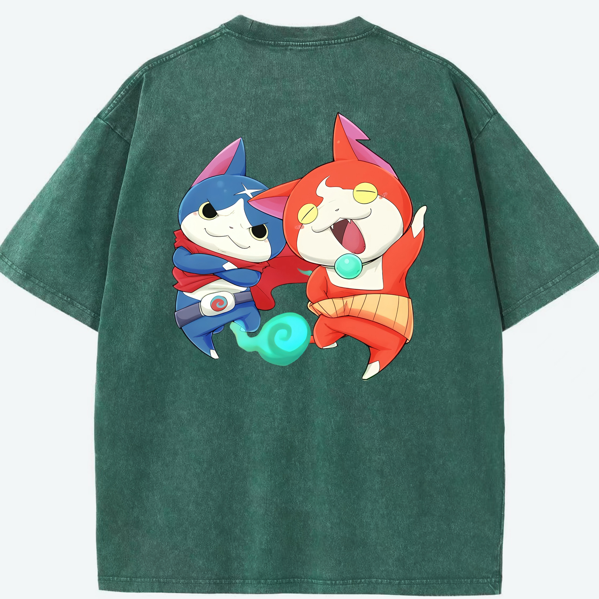 （画像用） 妖怪ウォッチ Yo-kai Watch 綿100% ヴィンテージ風 半袖Tシャツ（背面プリント）